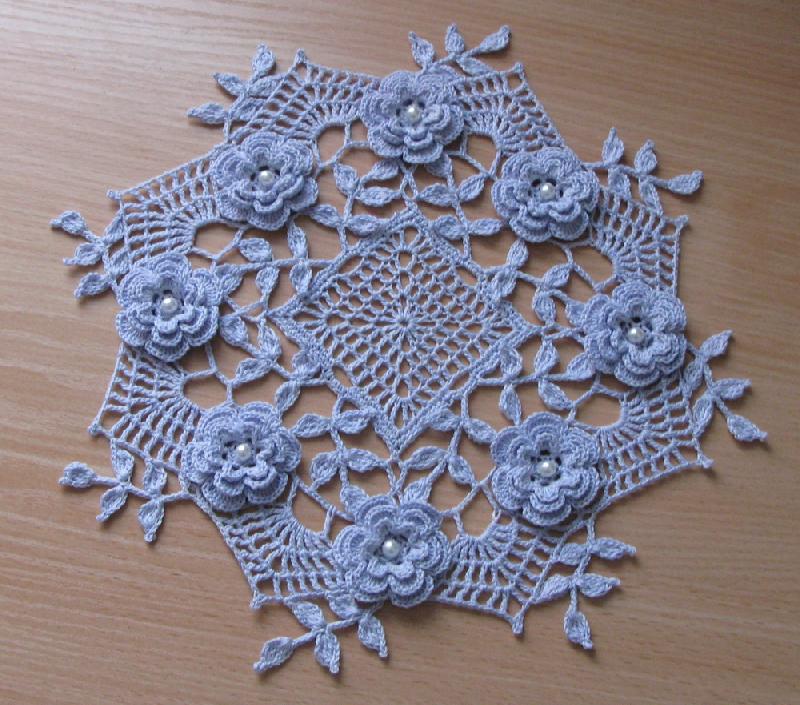 Blue Rose Doily