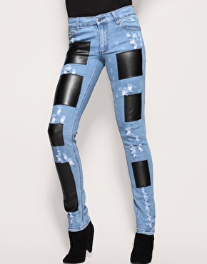 ������ Cheap Monday Special Edition Leather Patched Tight Skinny